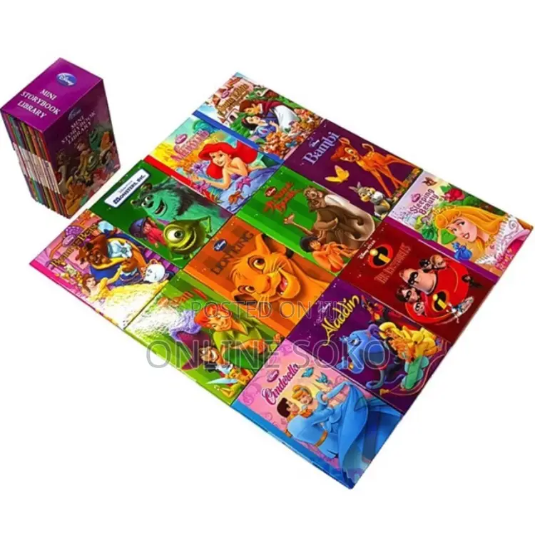 Kids Disney Set of 12 Mini Storybook Library Assorted Titles