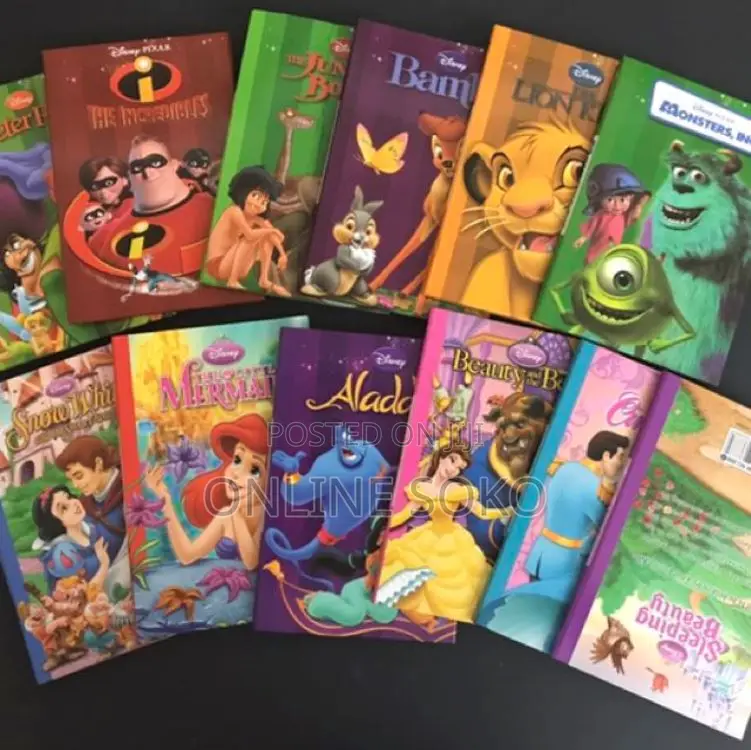 Kids Disney Set of 12 Mini Storybook Library Assorted Titles