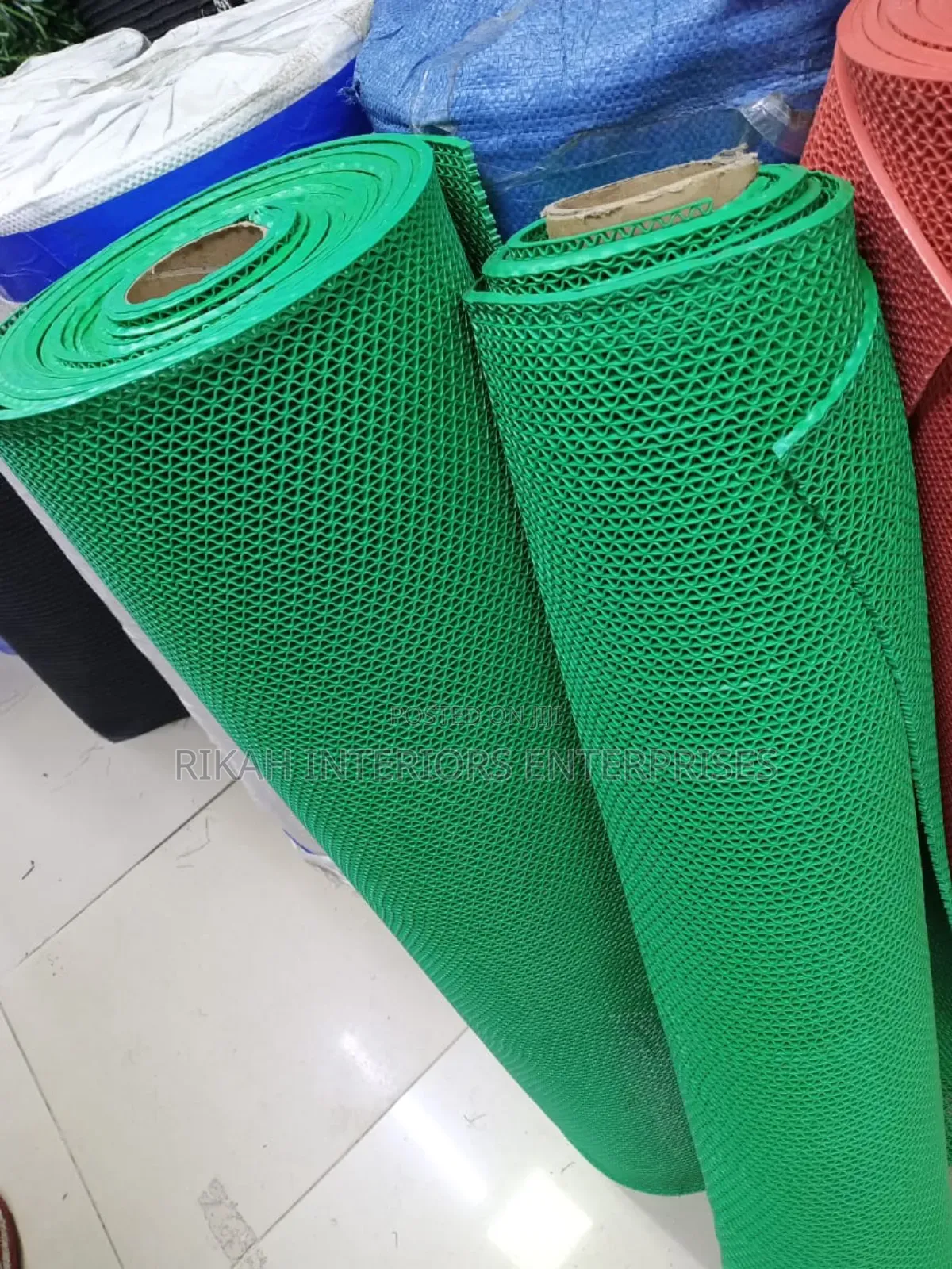 Green Perforated Anti Slip Bathroom Mats