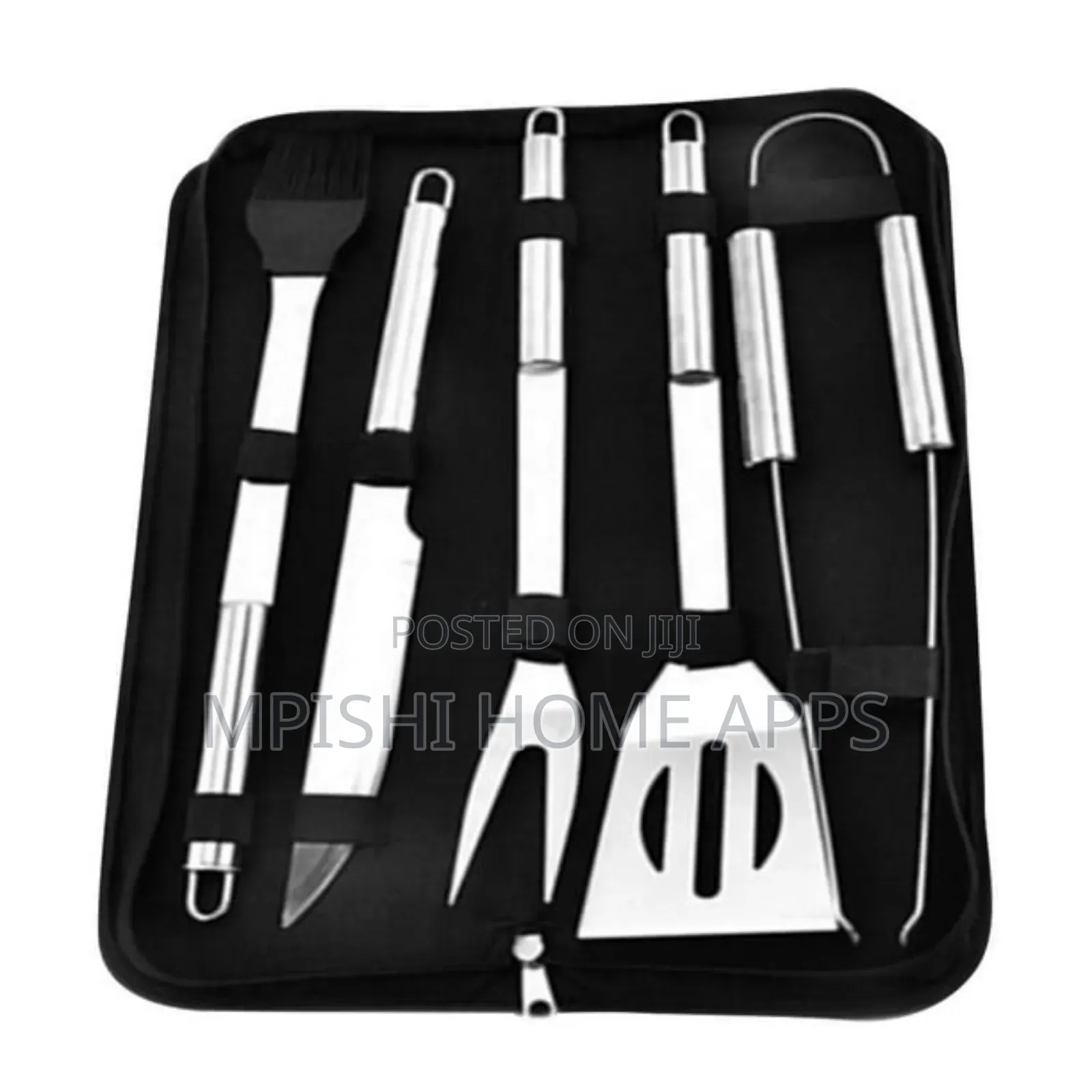 5-Piece Stainless Steel BBQ Grill Tool Set in a Canvas Bag