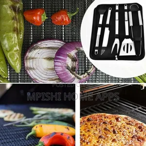 5-Piece Stainless Steel BBQ Grill Tool Set in a Canvas Bag