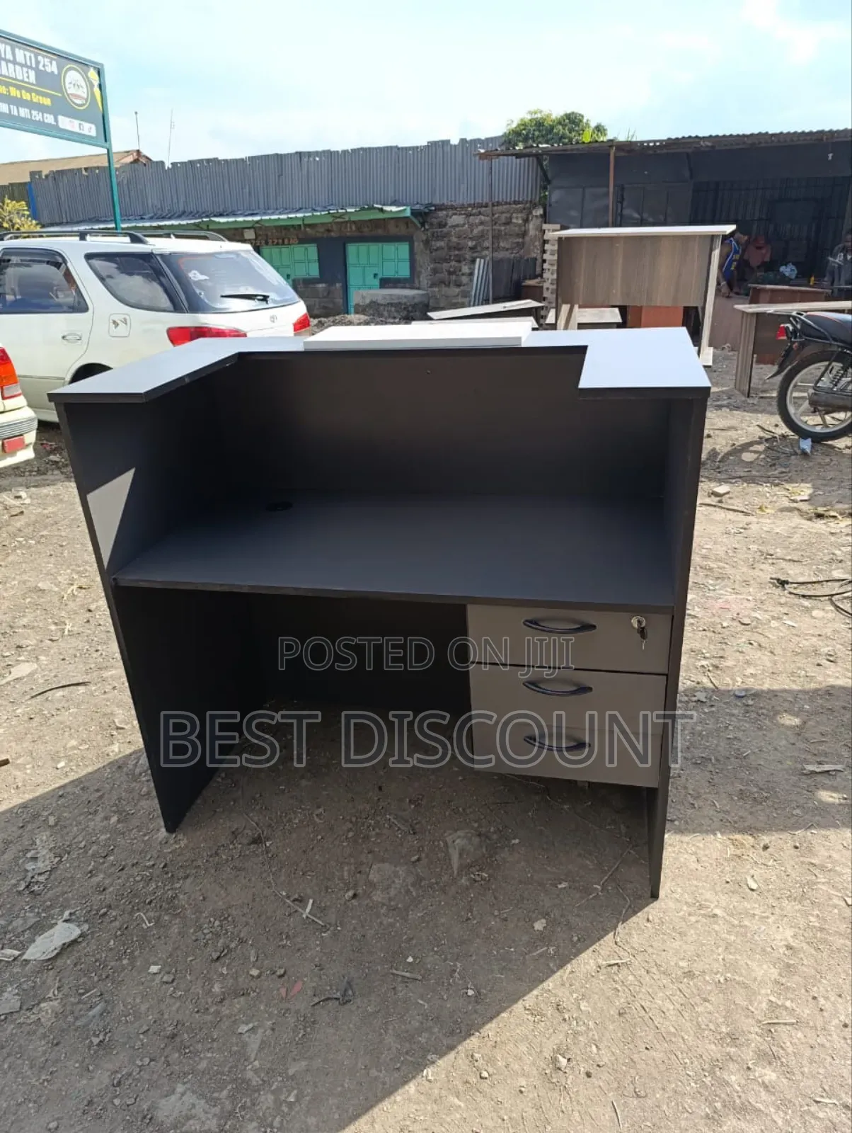 Gray Receptionist Table