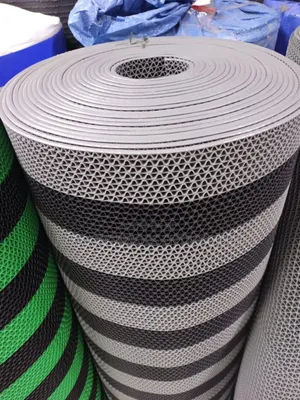 Grey With Black Stripes Perforated Mats