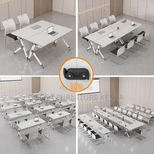 Office Tables:Portable Flip Top Mobile Seminar Meeting Table