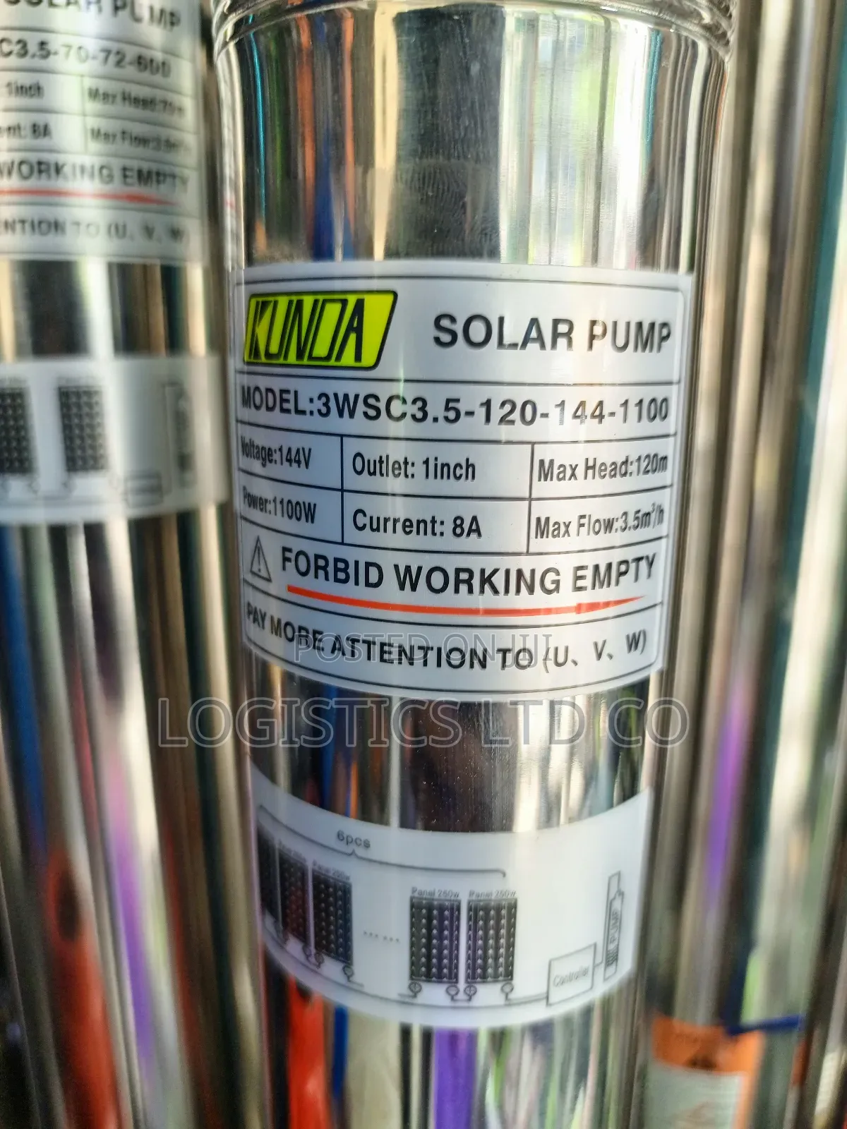 Kunda 1100W High Lift 120m Submersible Direct Solar Pump