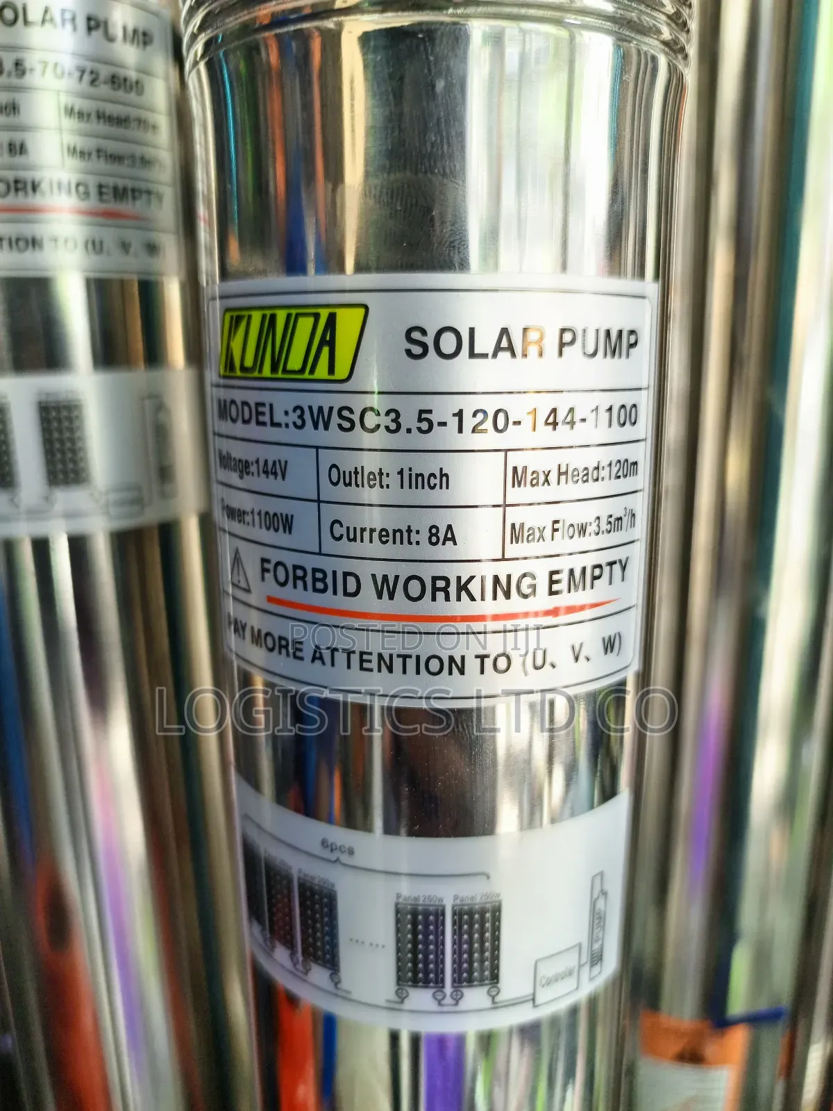 Kunda 1100W High Lift 120m Submersible Direct Solar Pump