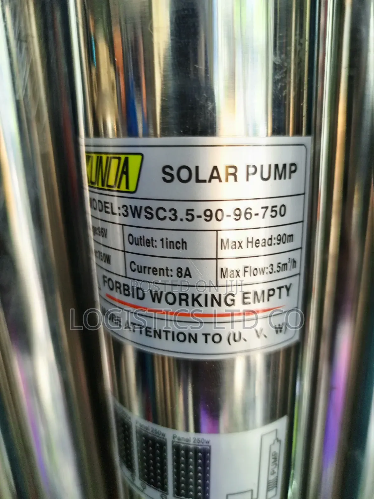 Kunda 750W High Lift 90m 96v Submersible Direct Solar Pump