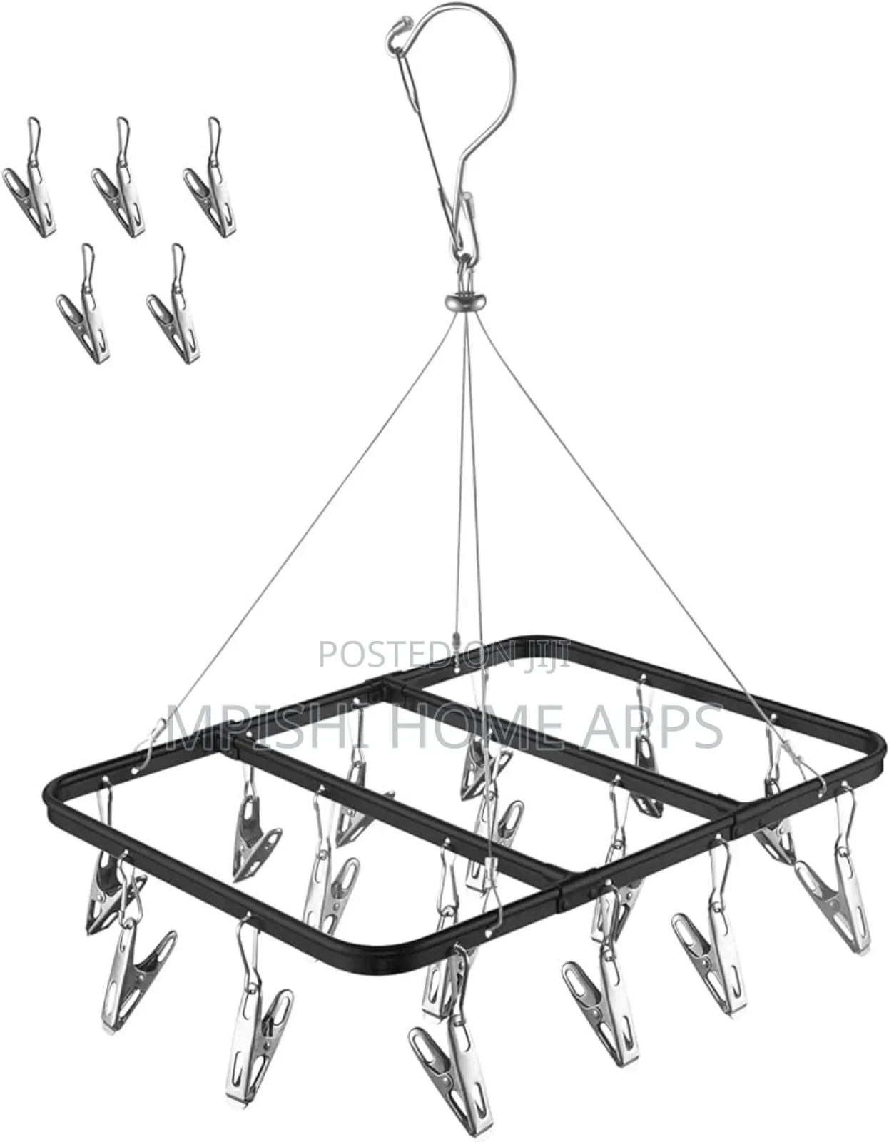 26-Peg Metallic Clothes Drying Rack Hanger
