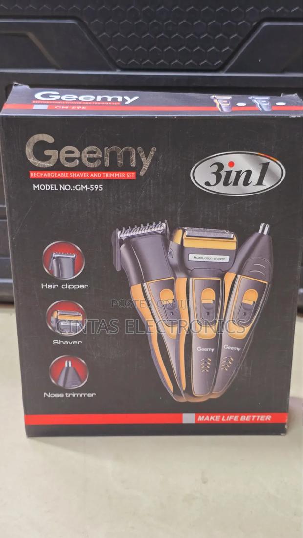 Geemy GM-595 3in1 Rechargeable Shave and Trimmer Set - thumbnail 2