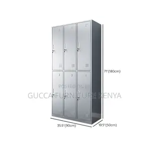Cabinets: Office Industrial Steel 6-Locker Wardrobe Cabinet