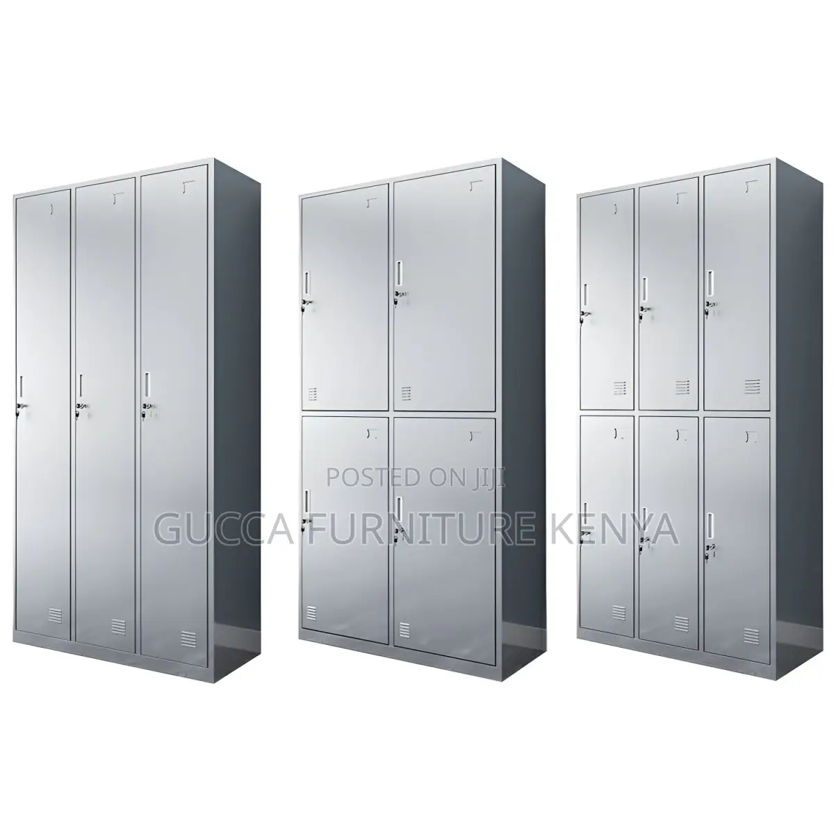 Cabinets: Office Industrial Steel 6-Locker Wardrobe Cabinet