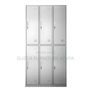 Cabinets: Office Industrial Steel 6-Locker Wardrobe Cabinet