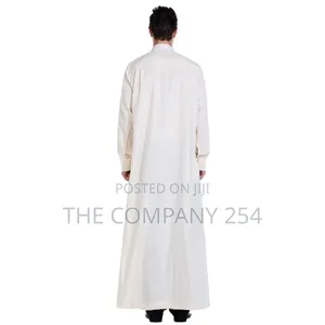 Muslim Robes Dubai Kaftan Arab Khanzu Neck Prayer Eid Thawb