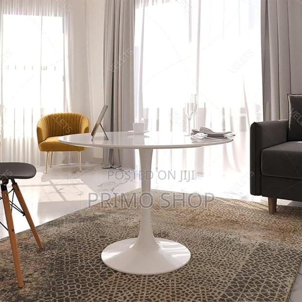 Dining Tables: Round White Marble Modernist Tulip Table - thumbnail 4