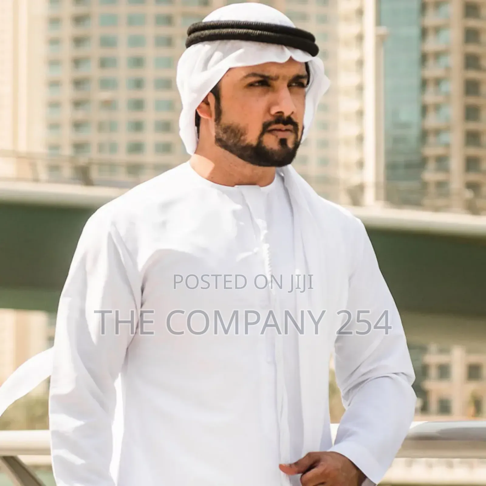 White Khanzu Round Neck Thobes Kaftan Men Clothing Islamic
