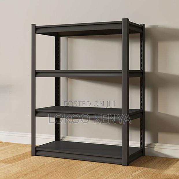 Office Shelf: Metallic 4- Tier Office Bookcase Rack