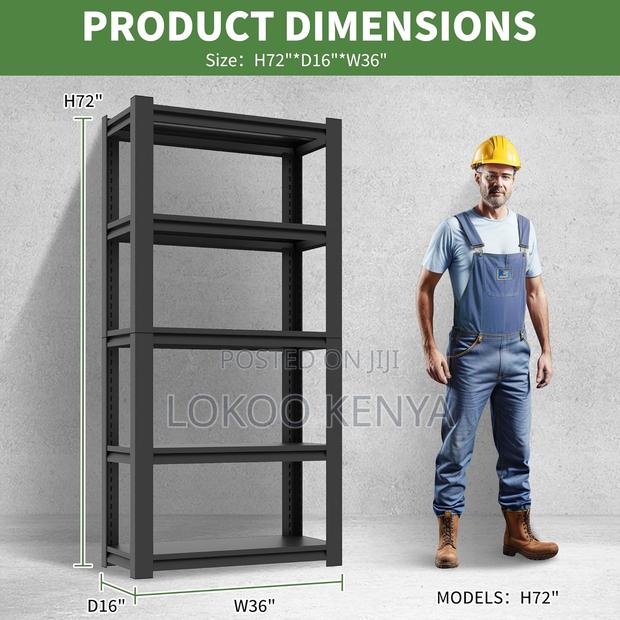 Office Shelf: Metallic 4- Tier Office Bookcase Rack - thumbnail 5