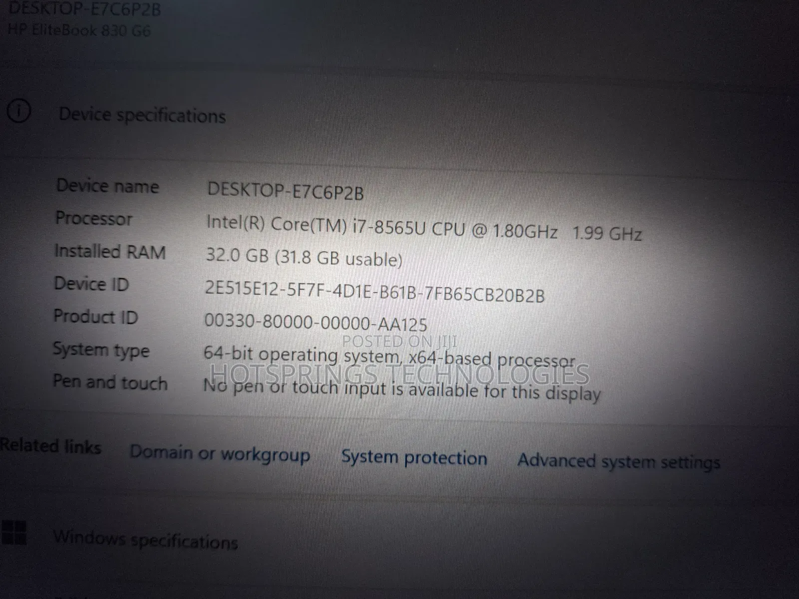 Laptop HP EliteBook 830 G6 32GB Intel Core I7 SSD 512GB