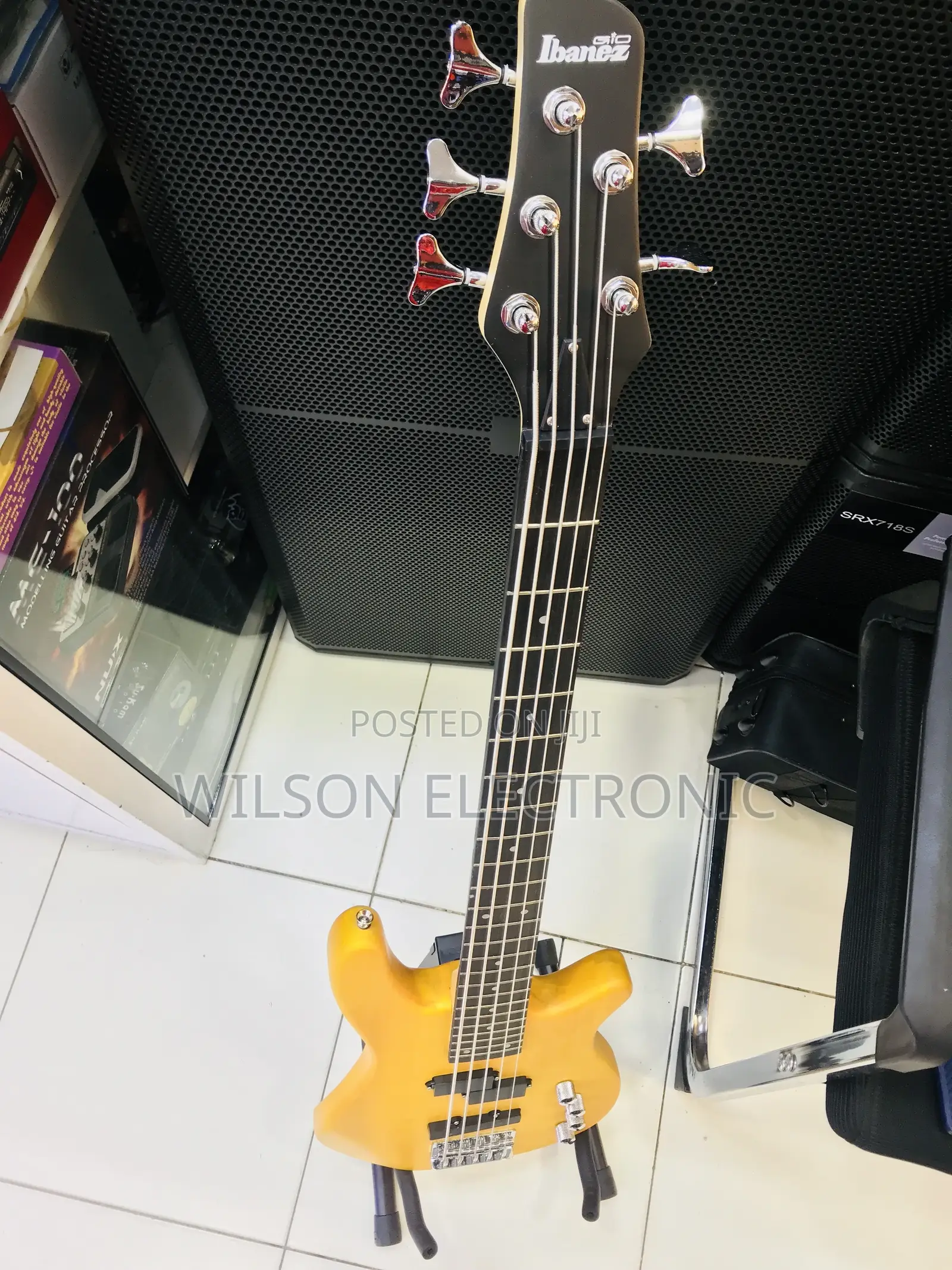 5 String Ibanez Bass Guitar With Stand