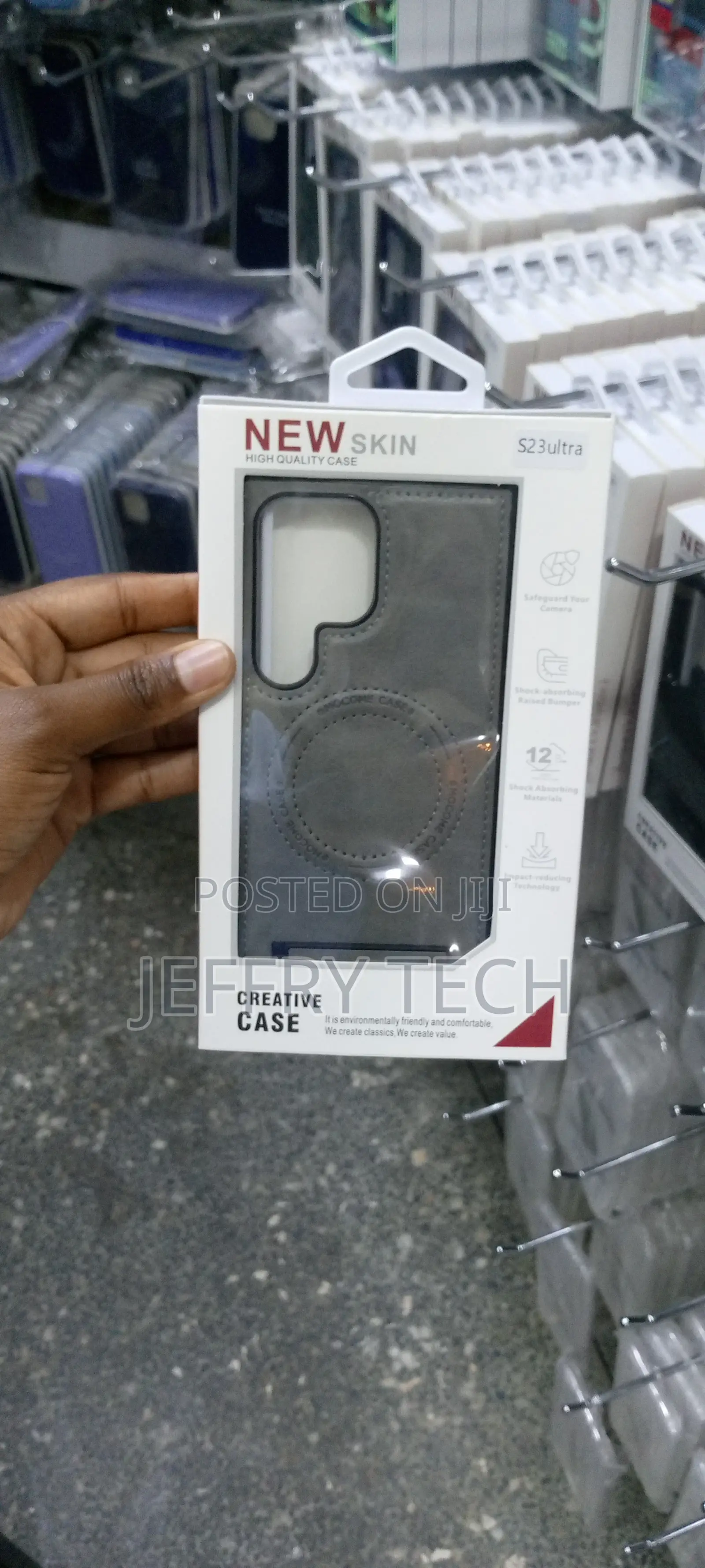 Leather Case for Samsung Galaxy S23 Ultra Magsafe -GRAY