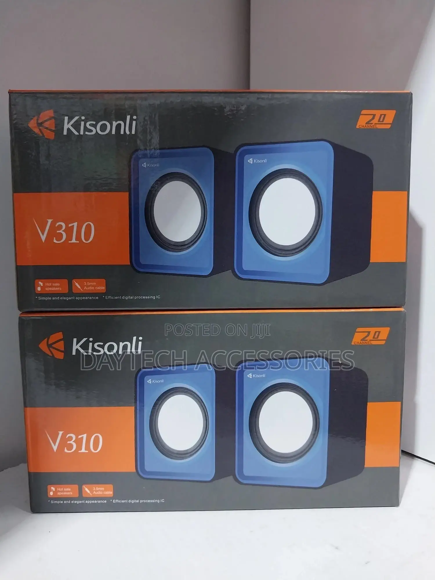 Kisonli 310 Wired Black Square Computer Speakers