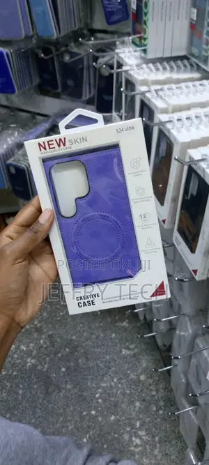 Purple Samsung S24 Ultra Leather Magsafe Case With Stand