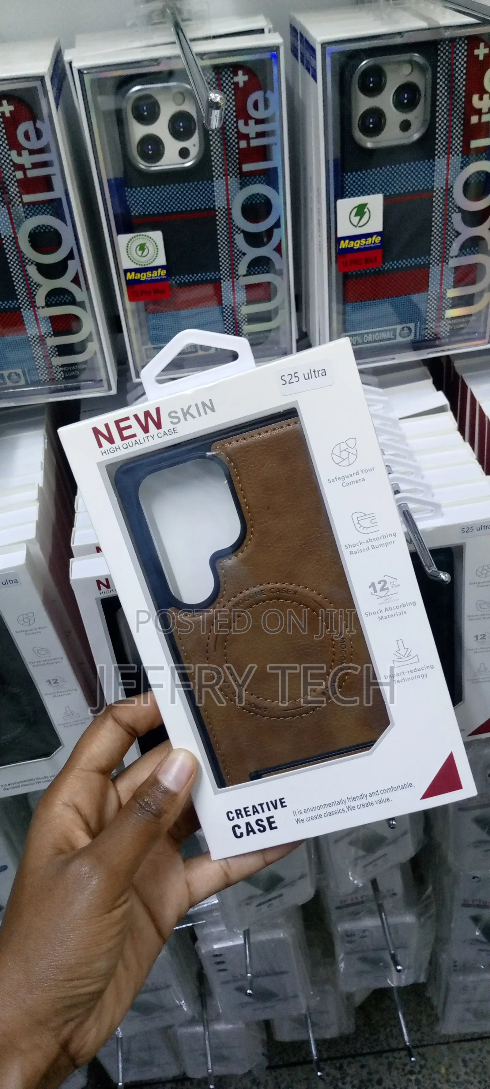 Brown Galaxy S25 Ultra Case Leather Magsafe With Stand