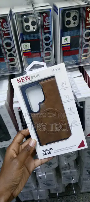 Brown Galaxy S25 Ultra Case Leather Magsafe With Stand