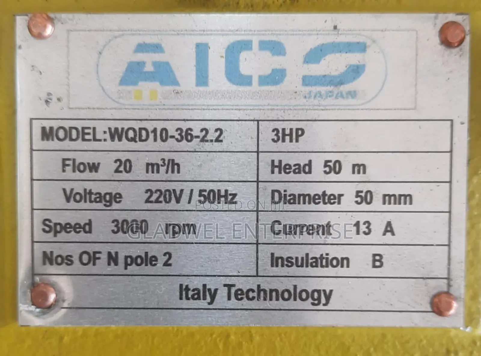 Aico Japan Sewage Pump 50m Head