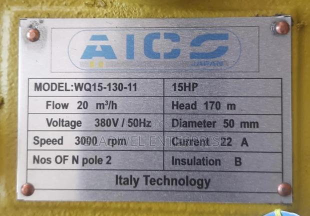 11kva Aico Japan Sewage Pump 15hp/170m 3 Phase - thumbnail 2