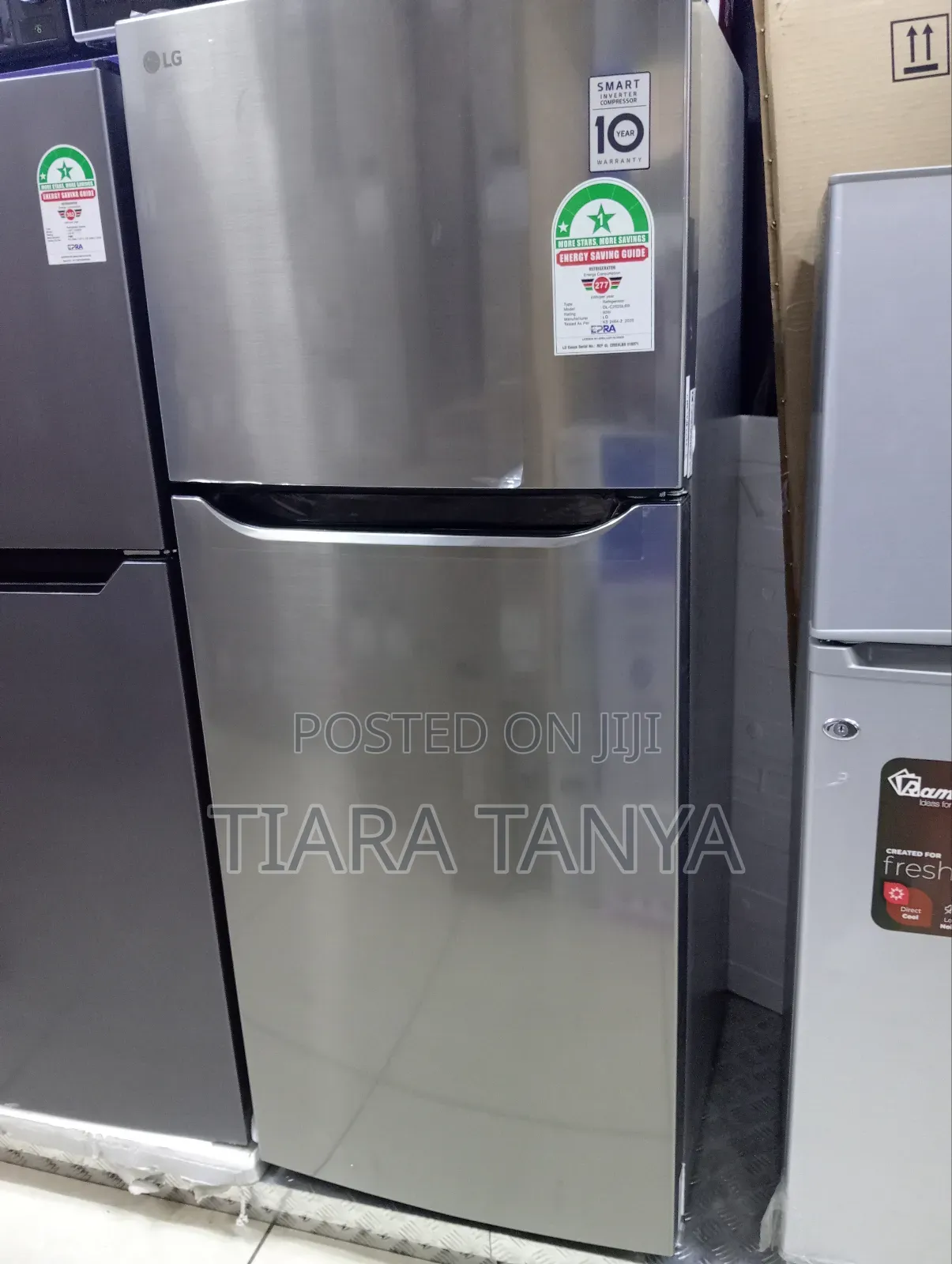 Lg Gl-C252slbb Refrigerator, Top Mount Freezer, 234 L