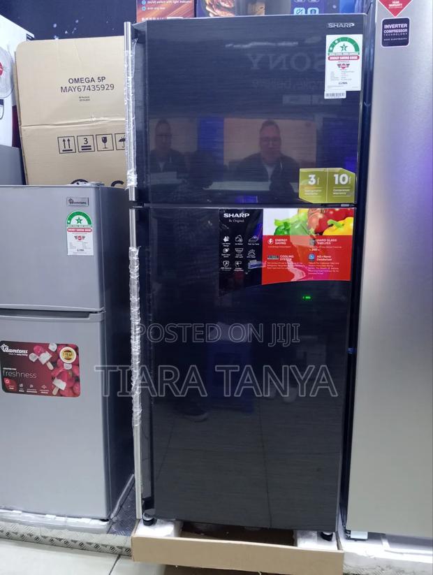 Sharp 450 Liters SJ-58C Frost Free Fridge Black - main view