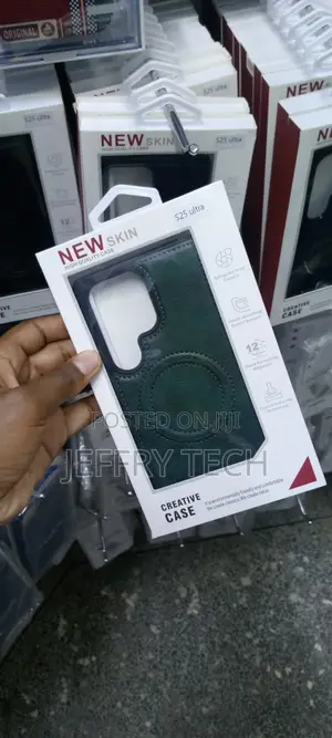 Samsung Galaxy S25 Ultra Case Leather Magsafe /Stand Green