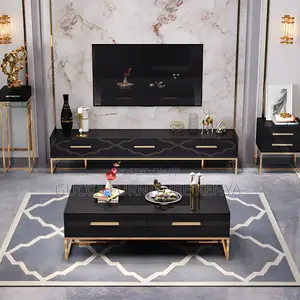 Coffee Tables: Modern Console Glass Home Office Coffee Table