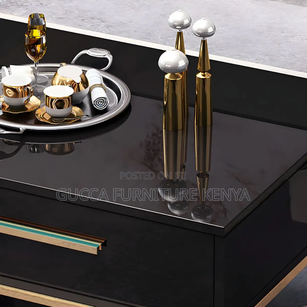 Coffee Tables: Modern Console Glass Home Office Coffee Table