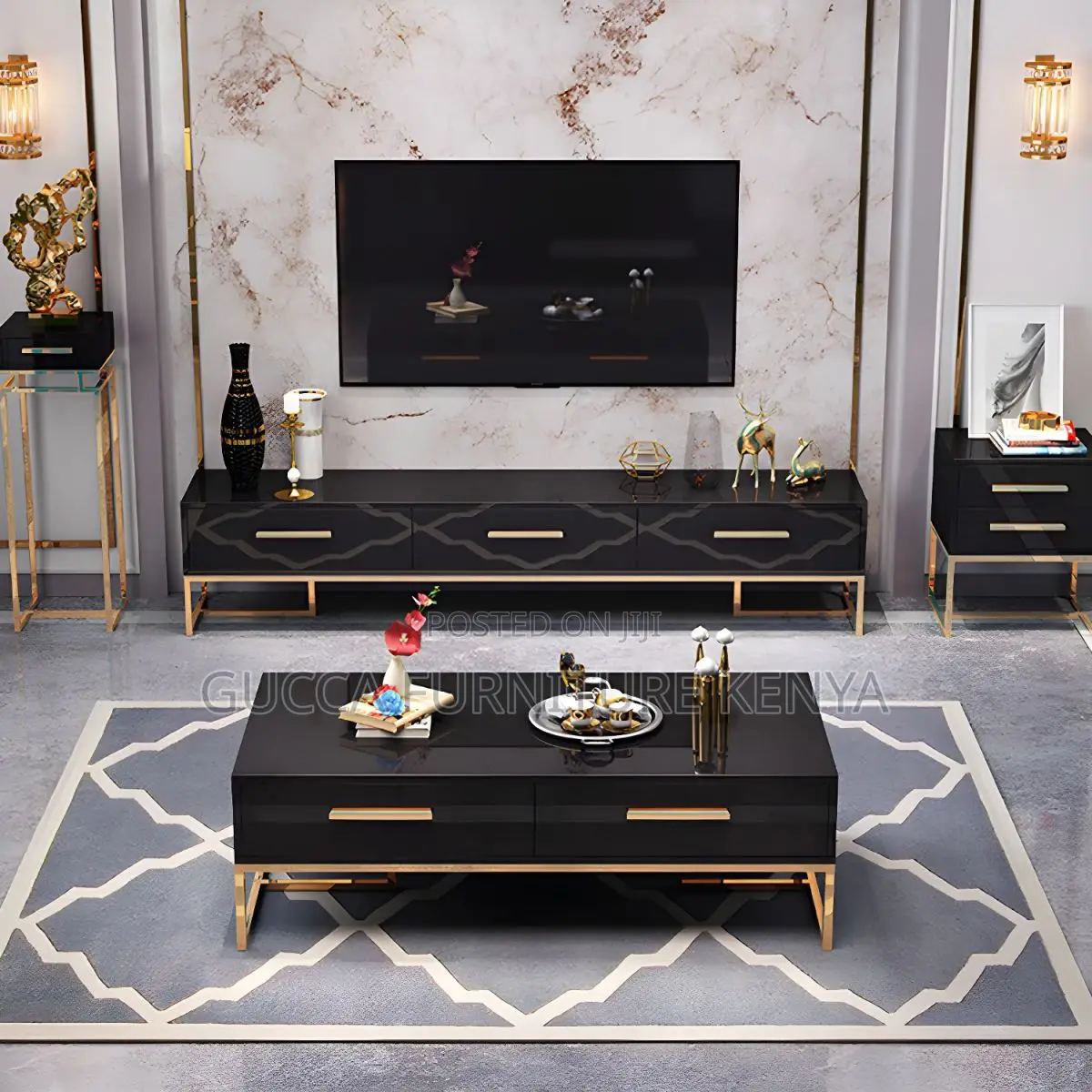 Coffee Tables: Modern Console Glass Home Office Coffee Table