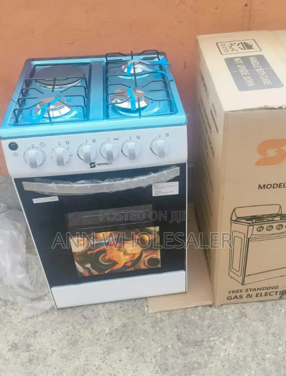 White Sayona 3+1 Standing Cooker With Gas Oven SO-5
