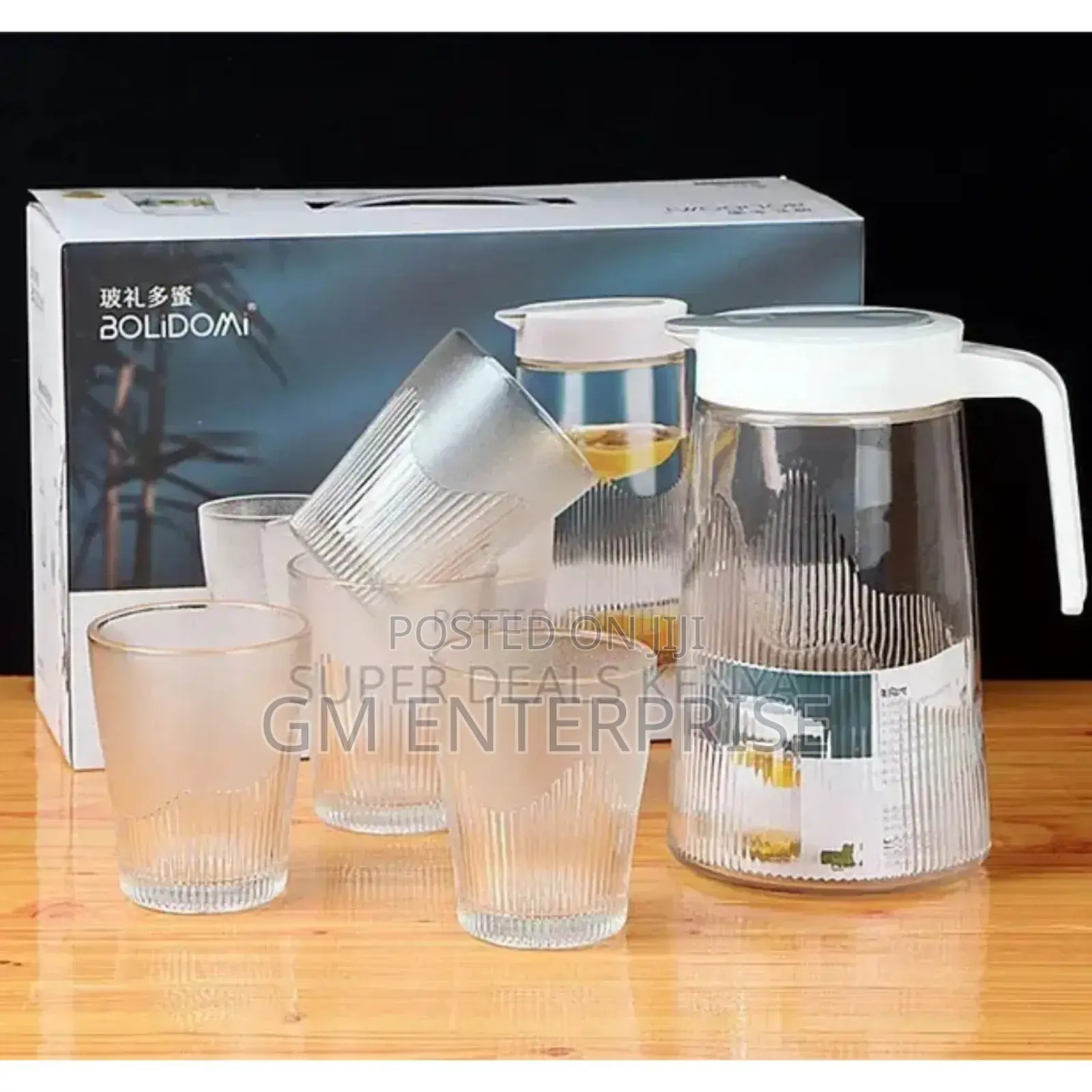 Heat Resistant Glass Cold Water Kettle and Cups