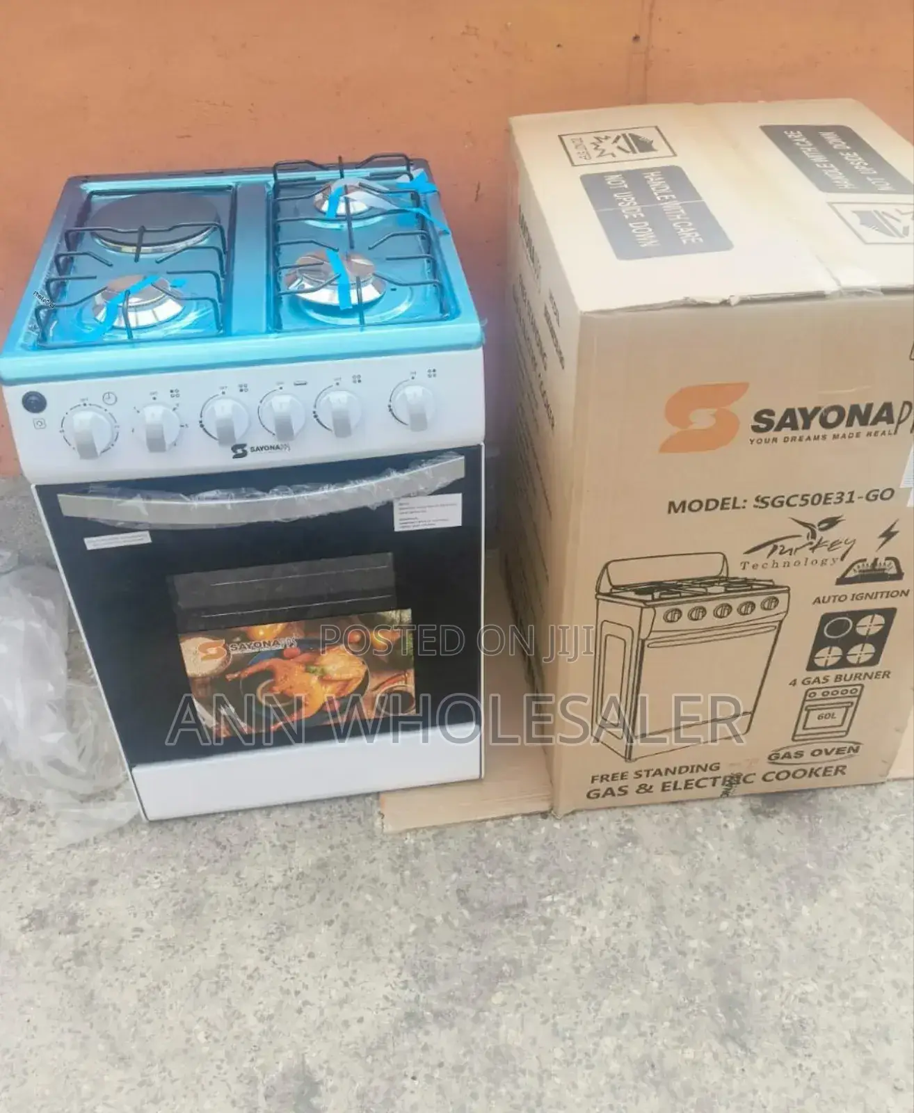 White 3+1 Sayona Gas Cooker S-54