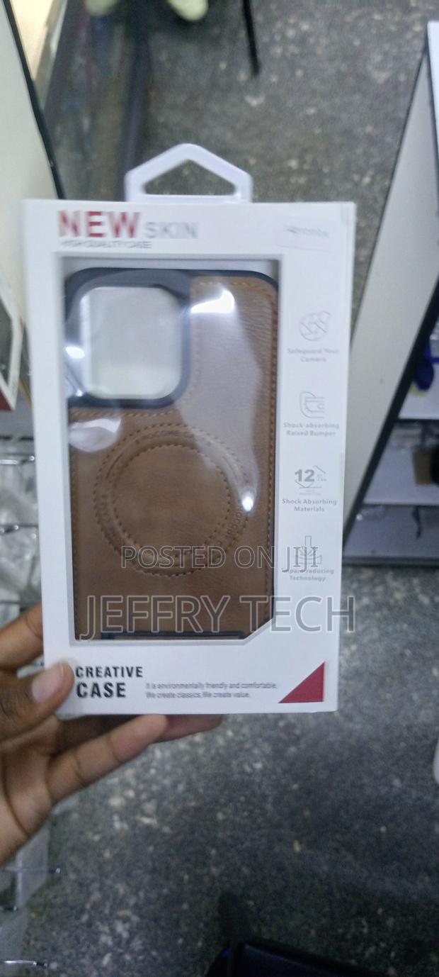 Magsafe iPhone 14 Pro Max Genuine Leather Case Stand - thumbnail 3