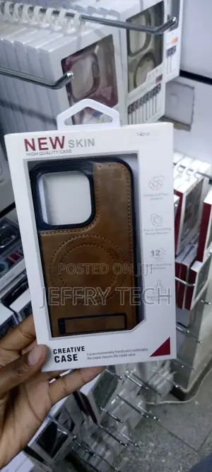 iPhone 14 Pro Case With Stand Genuine Leather Magsafe-Brown