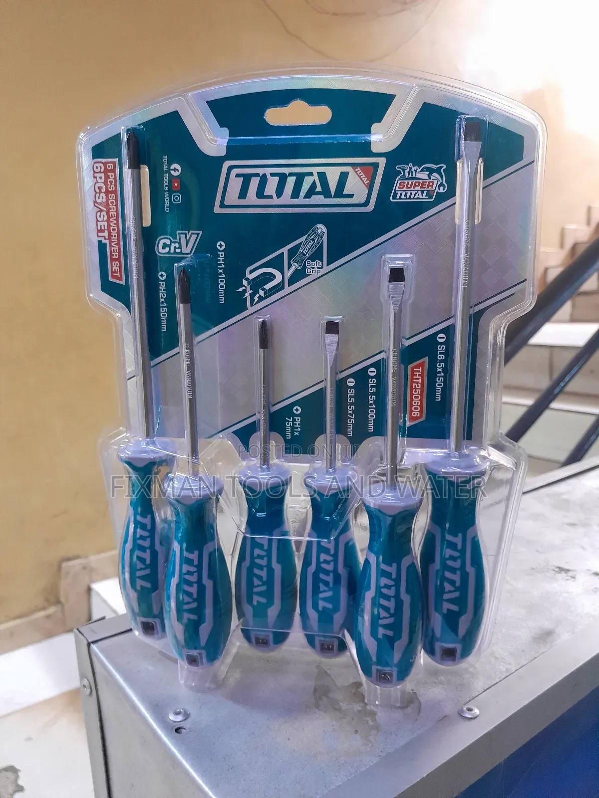 Total Chrome Screw Driver Set 6 Pcs