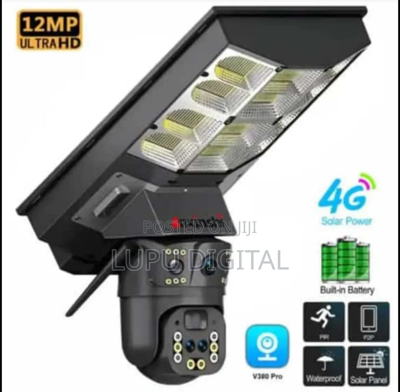 500watts Solar Street Light With V380 Pro4g Dual-Lens Avail