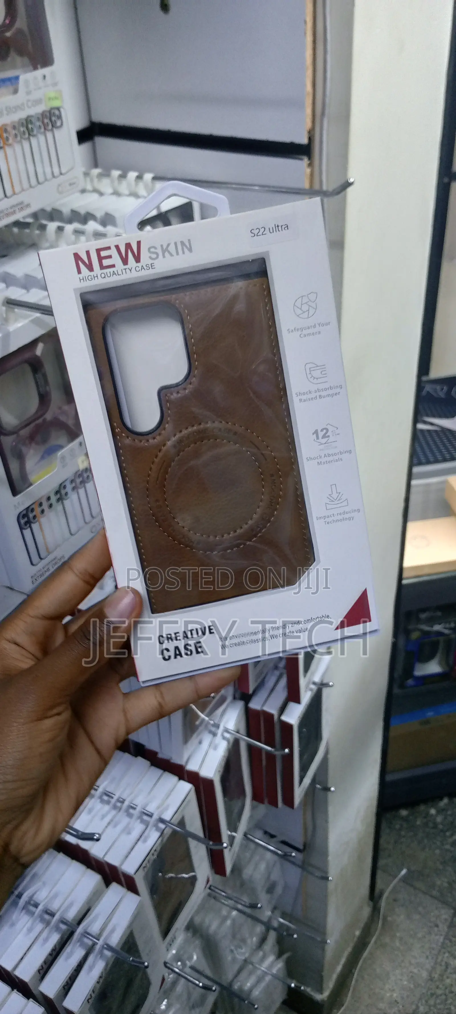 Brown Samsung Galaxy S22 Ultra Case With Stand Phone Case
