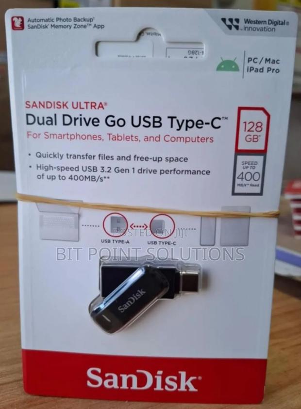 Sandisk 128gb Ultra Dual Drive Go USB Type -C/ 128gb Flash