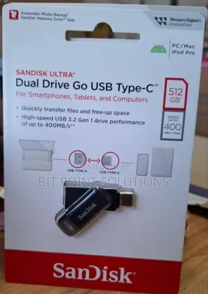 Sandisk 512gb Ultra Dual Drive Go USB Type -C/ 512gb Flash