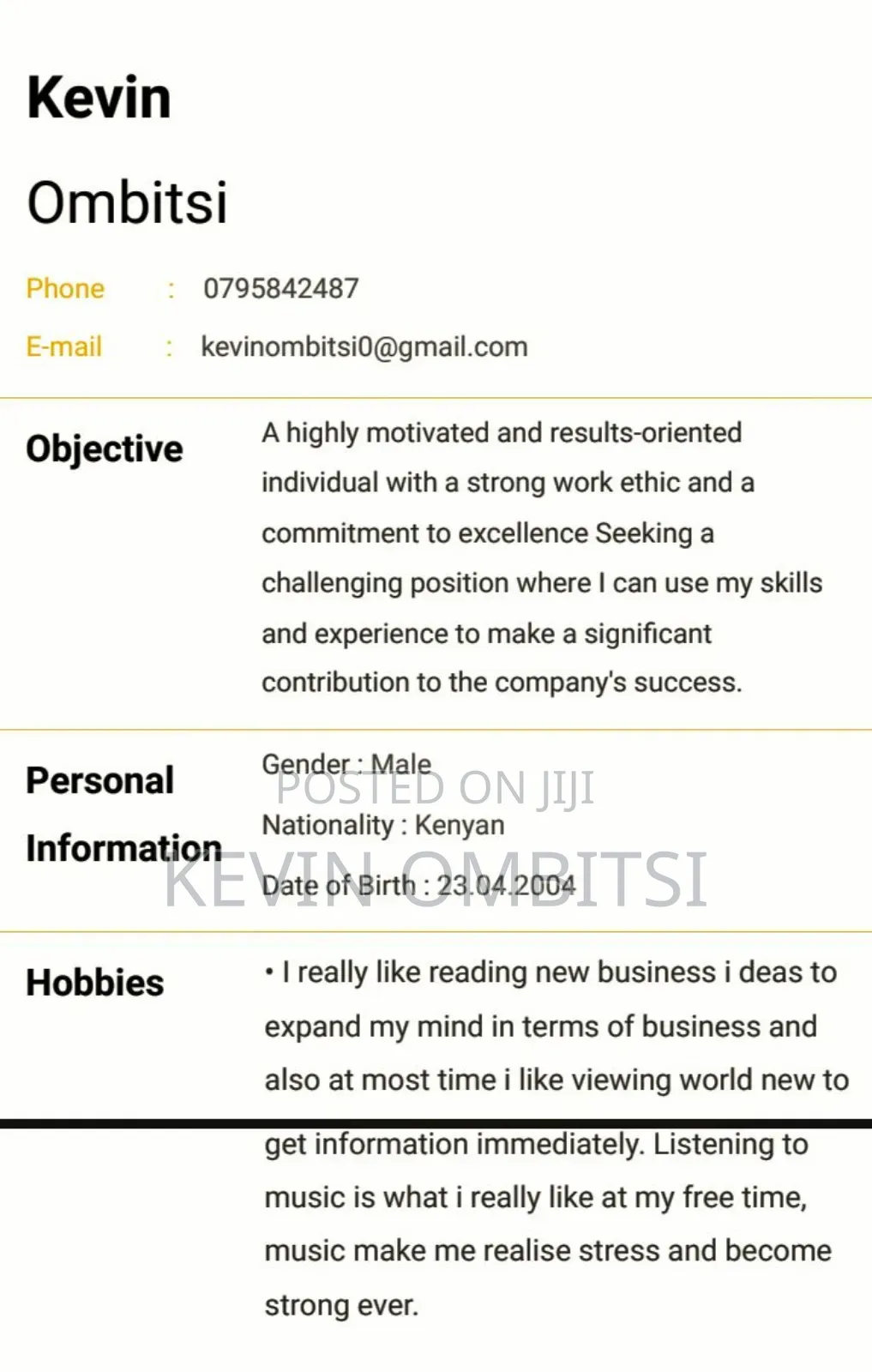 No Experience Job