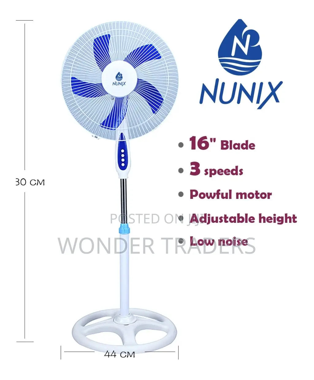 *Nunix Stand Fan 16" Inches