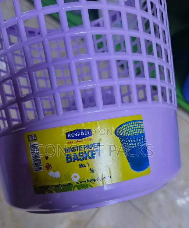 5pcs Small Kitchen Office Plastic Trash Bin - thumbnail 3