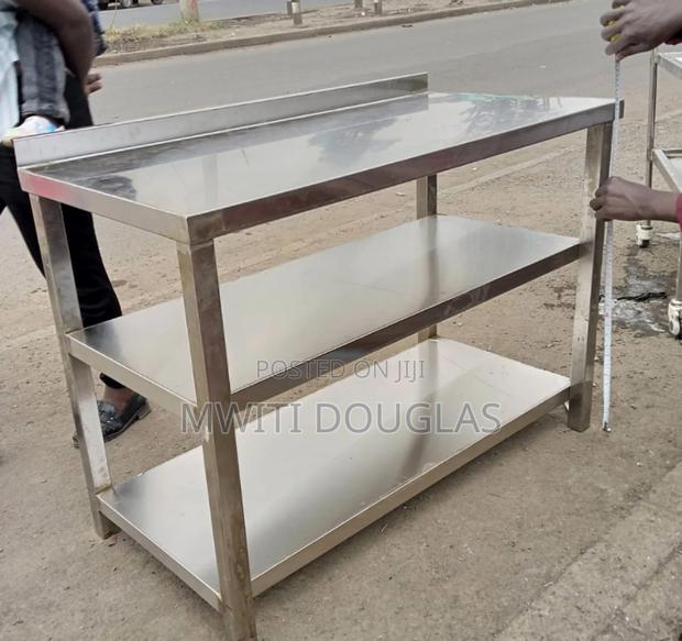 Futuristic Three Phase Stainless Working Table - main view